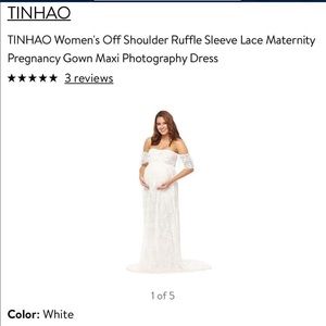 White women off shoulders maternity dress